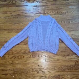 purple embroidered cropped sweater from aeropostale